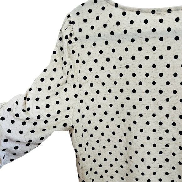 NWT | 89th+Madison Top • L • Light Heather beige w navy polka dots - Picture 9 of 12
